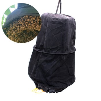 1 ΤΕΜ Μαύρο πανί Honey Bee Trap Swarm Collector Bait Cage Catcher Capture Lure Προσελκύστε τη μελισσοκομία έξω με τσέπη για κερί μέλισσας