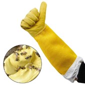 1 pāris biškopības cimdi Biškopja aizsargpiedurknes elpojoši pret bišu/dzeloniem aitādas garie cimdi Biškopības instrumenti