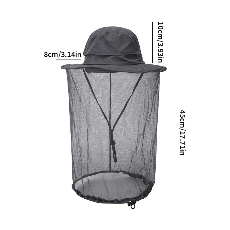 Muški ribarski šešir Mreža za zaštitu od pčela protiv komaraca Šešir protiv insekata Mrežasti šešir za pecanje Vanjski šešir s navlakom za sunčanje
