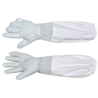 Cimdi darbam Biškopja kazas ādas aizsargs Long Beekeeping Protective Guantes