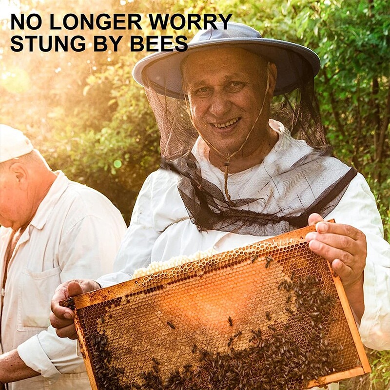 Пчеларско облекло, защитено от пчели оборудване, горнище с качулка, горна половина на тялото, туризъм на открито, къмпинг, риболов, мрежа против комари, шапка, устойчива на насекоми