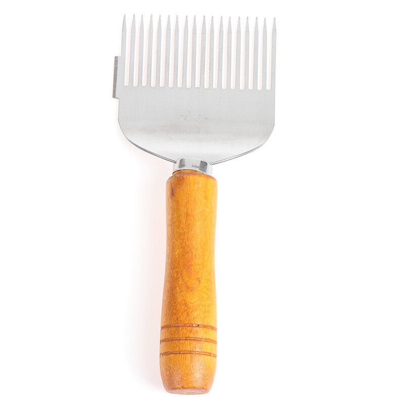 17*7cm Pčelarski rezač meda Češalj s drvenom drškom Igla za med Igla za med Nož Rez Vilice za skidanje zatvarača 17 Root BEE Vilica Izdržljiva 1KOM