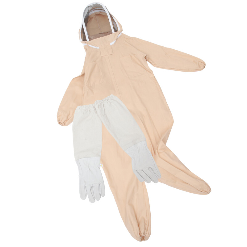 Защитно анти пчелно практично дишащо пчеларско облекло Воал Качулка с ръкавици Пчеларски консумативи Защитен костюм за тяло