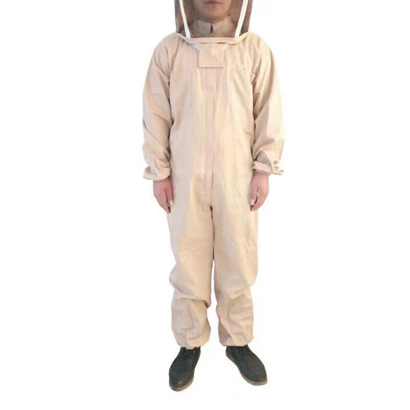 Бежово екологично чисто и ефективно пчеларско облекло, устойчиво на пчели, за цялостна защита Устойчиво защитно средство за отглеждане на пчели