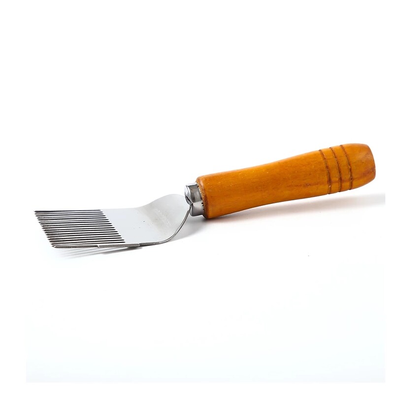 Резачка за мед, дървена дръжка, гребен, игла за мед, игла, нож за мед, рязане, пчеларски вилици за отваряне на 17 корена, ПЧЕЛНА вилица, издръжлива, 1 БР.