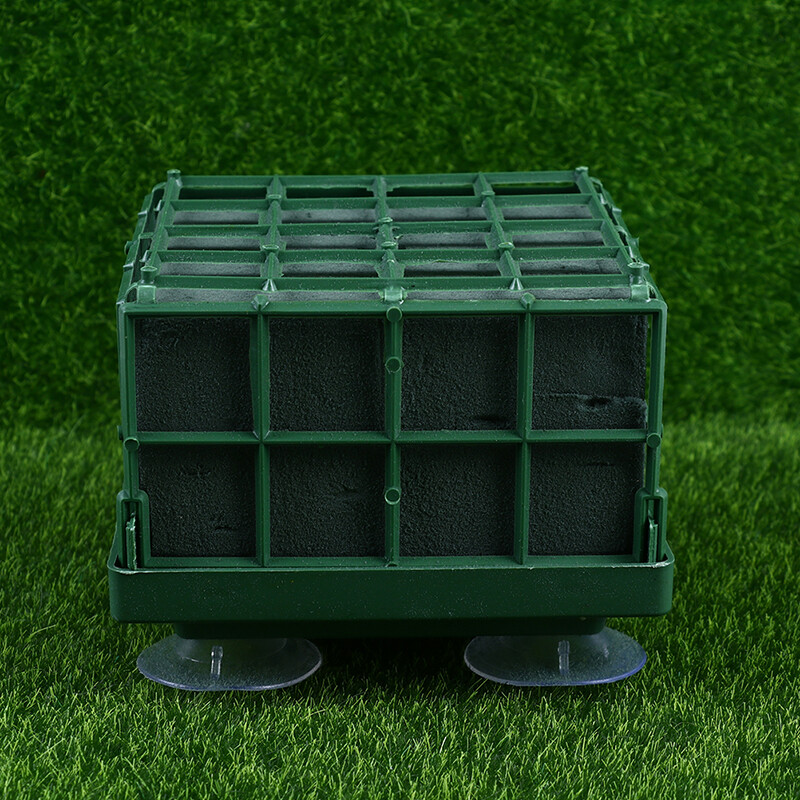 1 vnt. žalios kvadratinės dekoratyvinės patvarios vestuvinio automobilio gėlių putplasčio plytos su čiulptuku vestuvių stalo centrinei gėlių kompozicijai