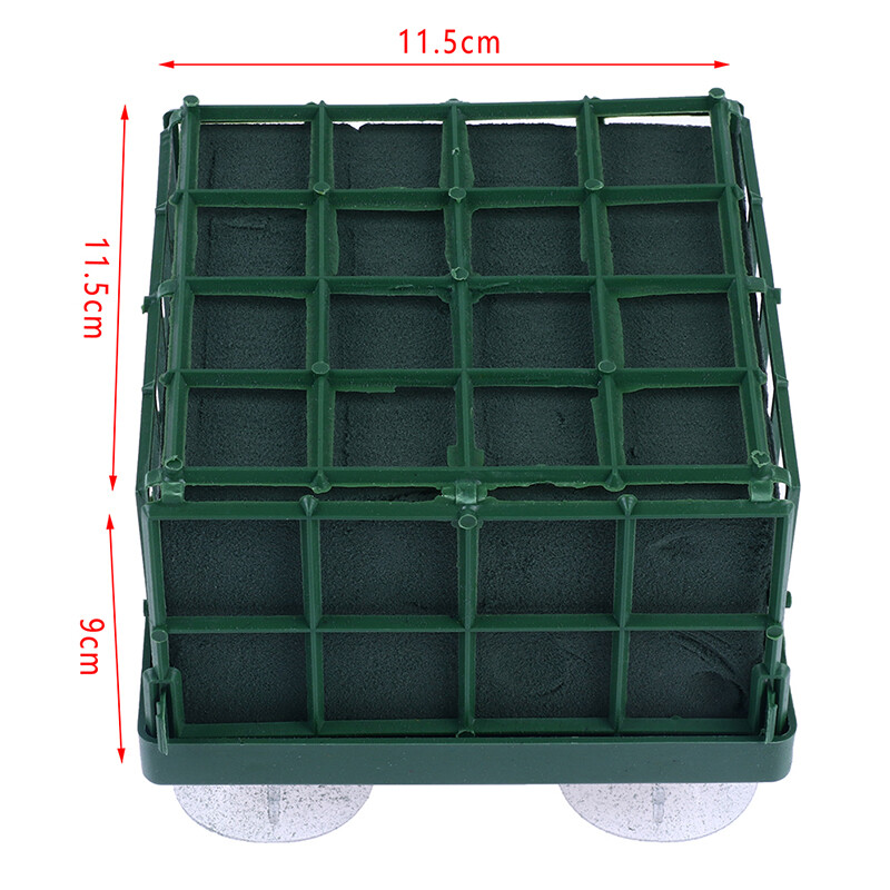 1 vnt. žalios kvadratinės dekoratyvinės patvarios vestuvinio automobilio gėlių putplasčio plytos su čiulptuku vestuvių stalo centrinei gėlių kompozicijai