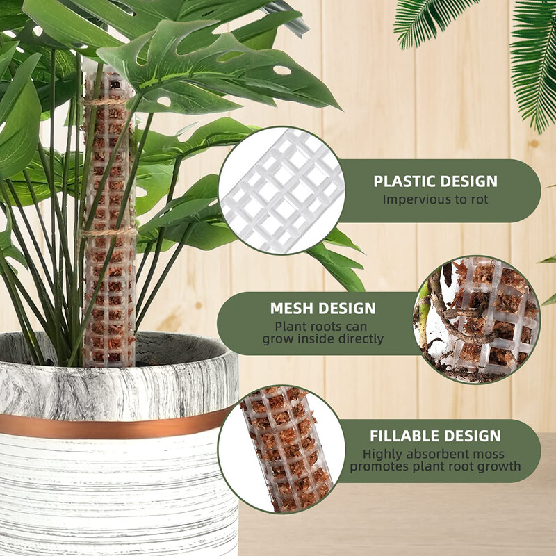 Растения Пръчка за катерене Стълб за растения Сфагнум Опора за растения Решетка Рамка Колона от воден мъх Стълб за саксийни цветя Лози за катерене