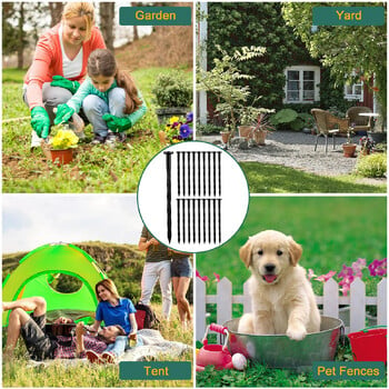 30 τμχ Αγκυρα κήπου Stakes Grass Lawn Edge Nails Spiral Paver Ground Nail Tent Landscape Universal Black Plastic Patio Fixing