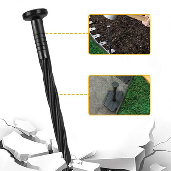 30 τμχ Αγκυρα κήπου Stakes Grass Lawn Edge Nails Spiral Paver Ground Nail Tent Landscape Universal Black Plastic Patio Fixing