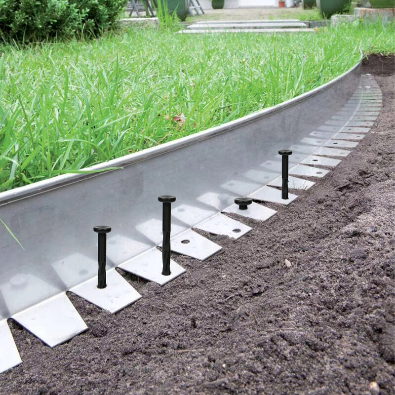 30 бр. Градински анкерни колове Пирони за оформяне на тревни площи Спираловидни павета Земни пирони Палатка Пейзаж Универсална черна пластмасова фиксация за вътрешен двор