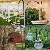 Shepherd-Hoks Garden Ground Stand Φανάρι Stake Hardcore In The Garden Hook Up Shepherd`S Hook For Flower Basket