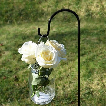 Shepherd-Hoks Garden Ground Stand Φανάρι Stake Hardcore In The Garden Hook Up Shepherd\'S Hook For Flower Basket