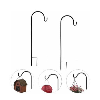 Shepherd-Hoks Garden Ground Stand Φανάρι Stake Hardcore In The Garden Hook Up Shepherd\'S Hook For Flower Basket