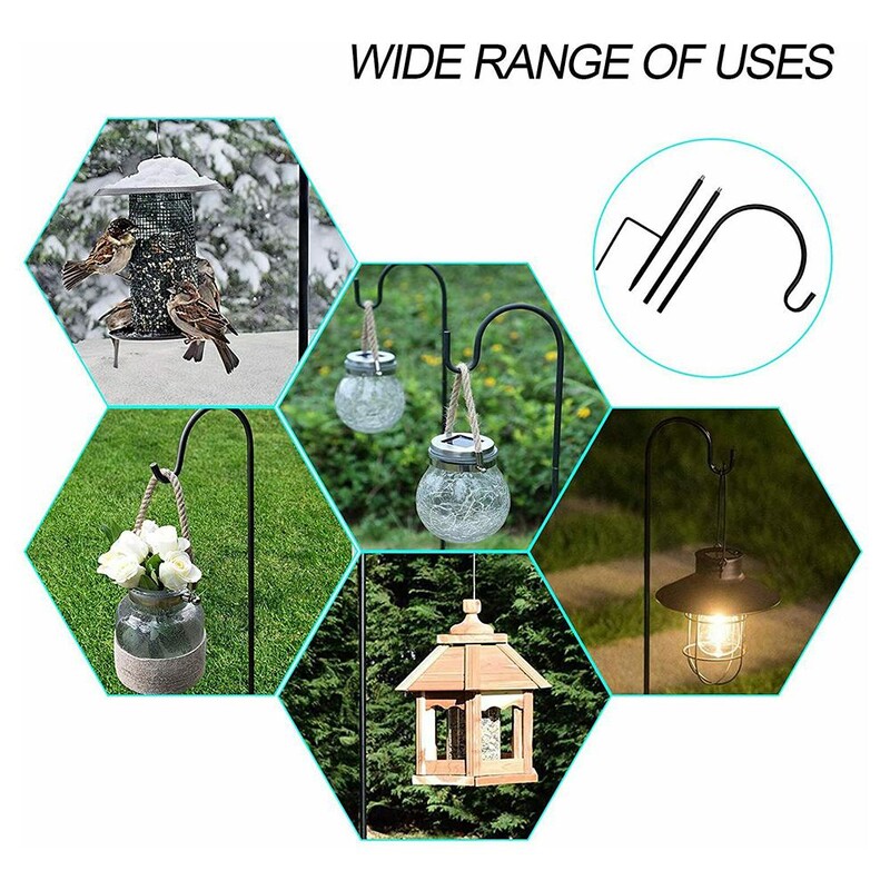 Овчарски куки Градинска земна стойка за растения Фенер Кол Хардкор в градината Закачете овчарска кука за кошница с цветя