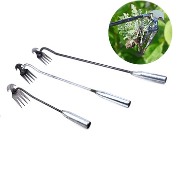 2023 Dual Purpose 4 Teeth Weeding Puller Tool Manual Weeding Digging Grass Shovel Lawn Root Remover Garden Hoe Garden Supplie