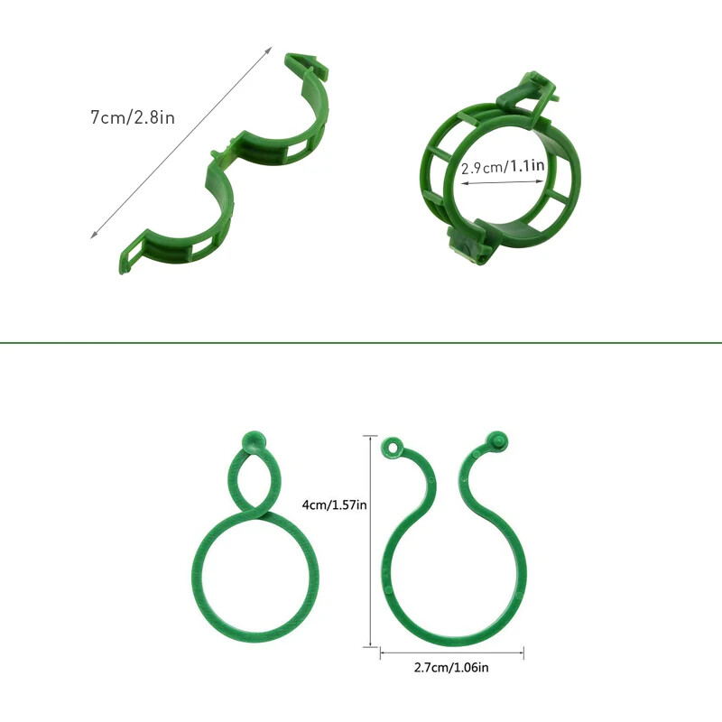 2 IN1 20-200 бр. Щипки за растения, щипки за лоза, многократна катарама, кука, поддържа лоза, свързва за зеленчуци, домати, краставици, грозде
