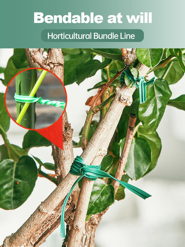 50 м Фиксирано въже за градинско растение Многократна зелена облицовъчна връв с фреза Здрава завъртаща се вратовръзка за растения Градинарство Фиксатор за присаждане на зеленчуци