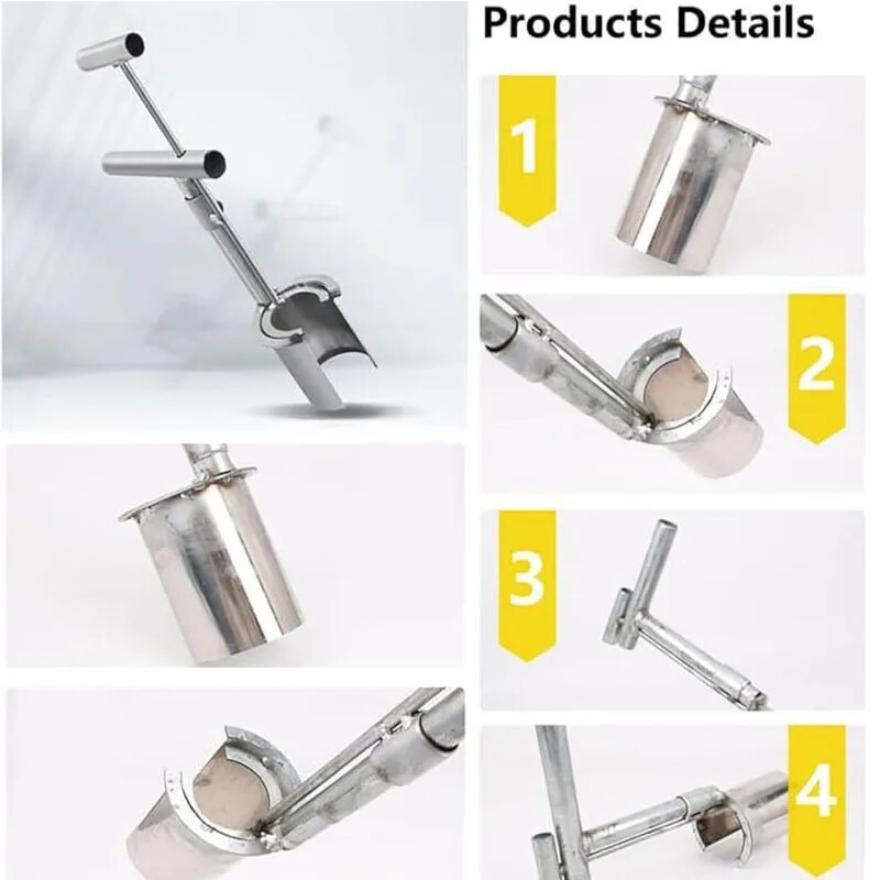 Машина за трансплантация на разсад за растения и овощни дървета Градинска варел от неръждаема стомана Машина за трансплантация Растителни цветя Изкопаване на разсад Артефакт