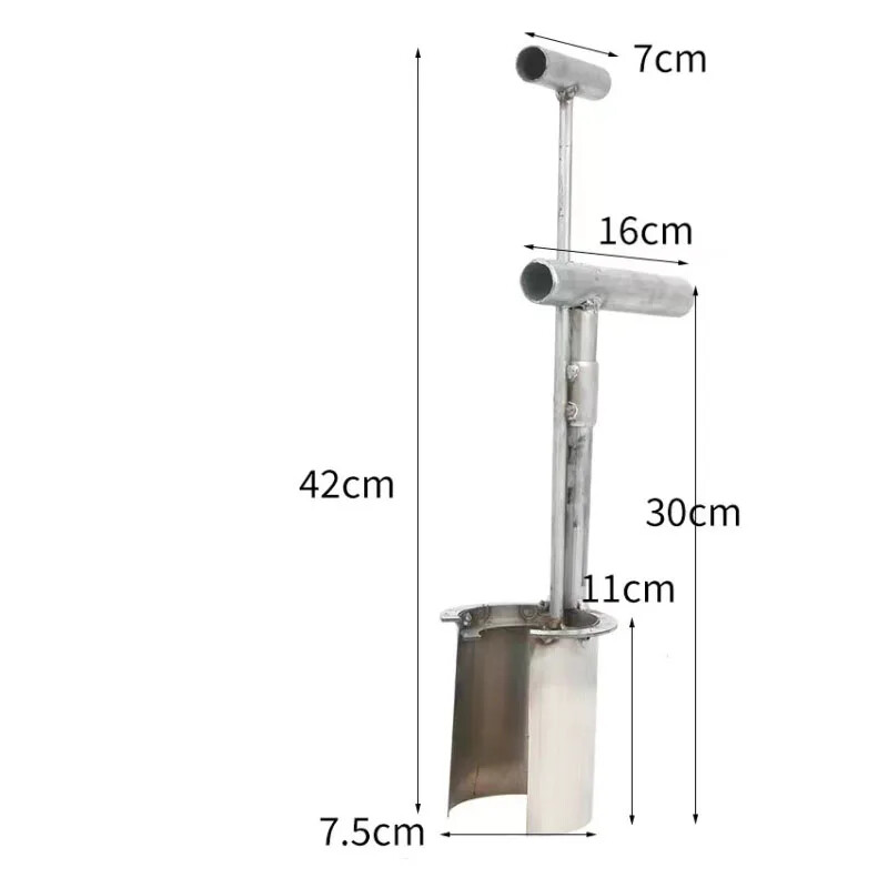 Машина за трансплантация на разсад за растения и овощни дървета Градинска варел от неръждаема стомана Машина за трансплантация Растителни цветя Изкопаване на разсад Артефакт