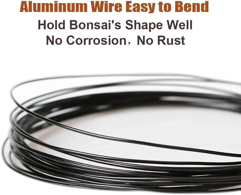 1/2/3 мм тел за бонсай 5 м проводници за обучение на дървета Алуминиеви проводници Тел за обучение на растения Черна градинска тел за оформяне на вътрешно бонсай дърво