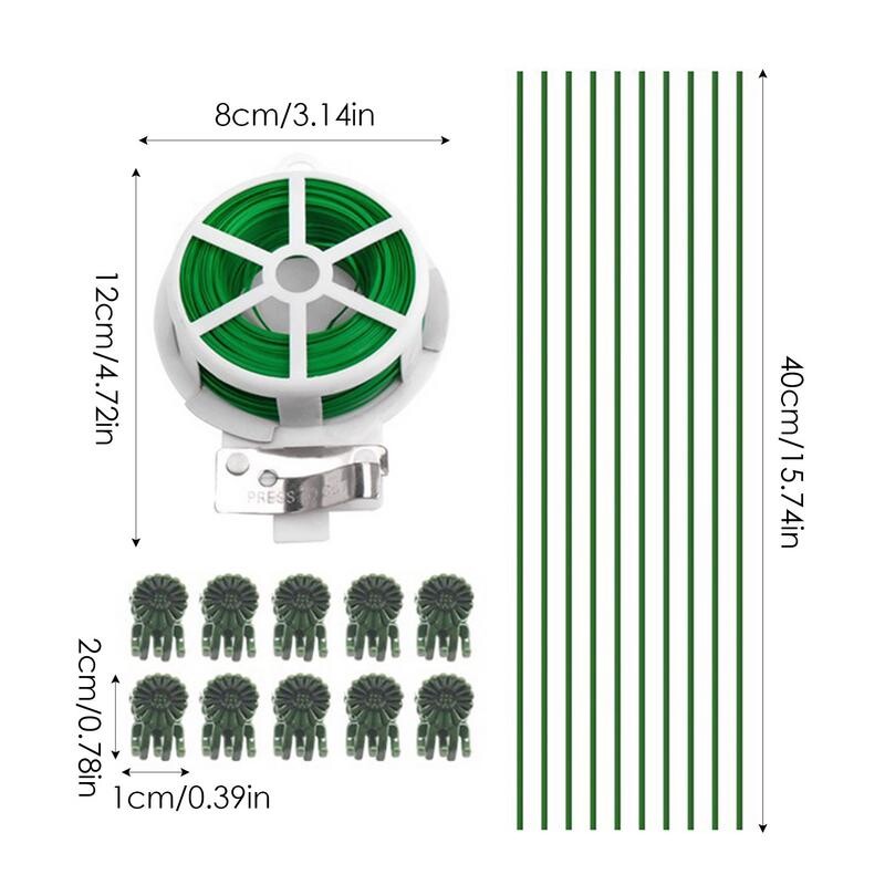 Augalų pagaliukai 10 vnt. Augalų pagaliukai su 20 m raiščiais Augalų stiebo atraminiai pagaliukai, skirti išlaikyti augalus Sodo augalų atrama