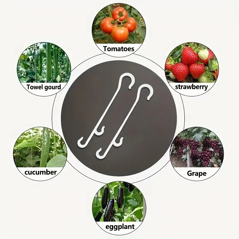 10 vnt Pomidorų atraminiai kabliukai J formos atraminiai spaustukai neleidžia lūžti arba nukristi pomidorų šakoms.