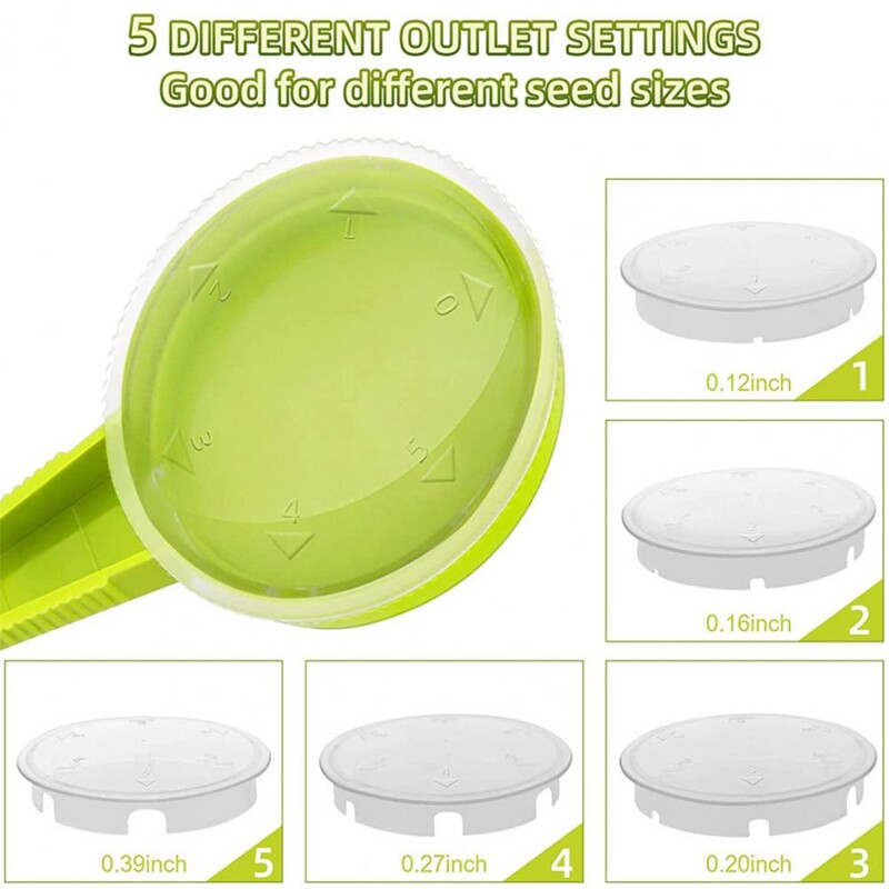 5 предавки Регулируем диспенсер за сеитба Ръчна сеялка за цветя Професионален трансплантатор за растения Ръчна сеялка Градински консумативи