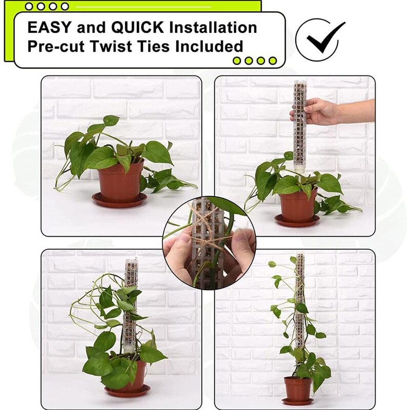 Височина на колоната за катерене от воден мъх 25 см Подкрепа за растеж на мъх Оформяне на растения Кокосово кафяво зелено Колона от ананас Градински консумативи