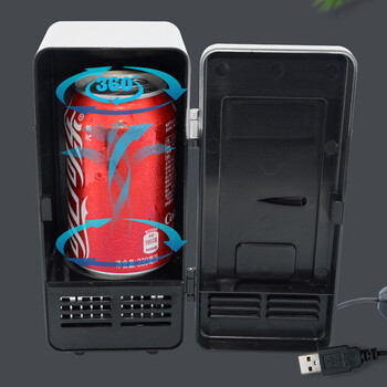 Mini USB Fridge Portable Cooler Κονσέρβες ποτών Ψυγείο / Θερμότερο ψυγείο για φορητό υπολογιστή αυτοκινήτου αυτοκινήτου Μαύρο κόκκινο χρώμα 2024