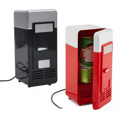 Mini USB Fridge Portable Cooler Κονσέρβες ποτών Ψυγείο / Θερμότερο ψυγείο για φορητό υπολογιστή αυτοκινήτου αυτοκινήτου Μαύρο κόκκινο χρώμα 2024