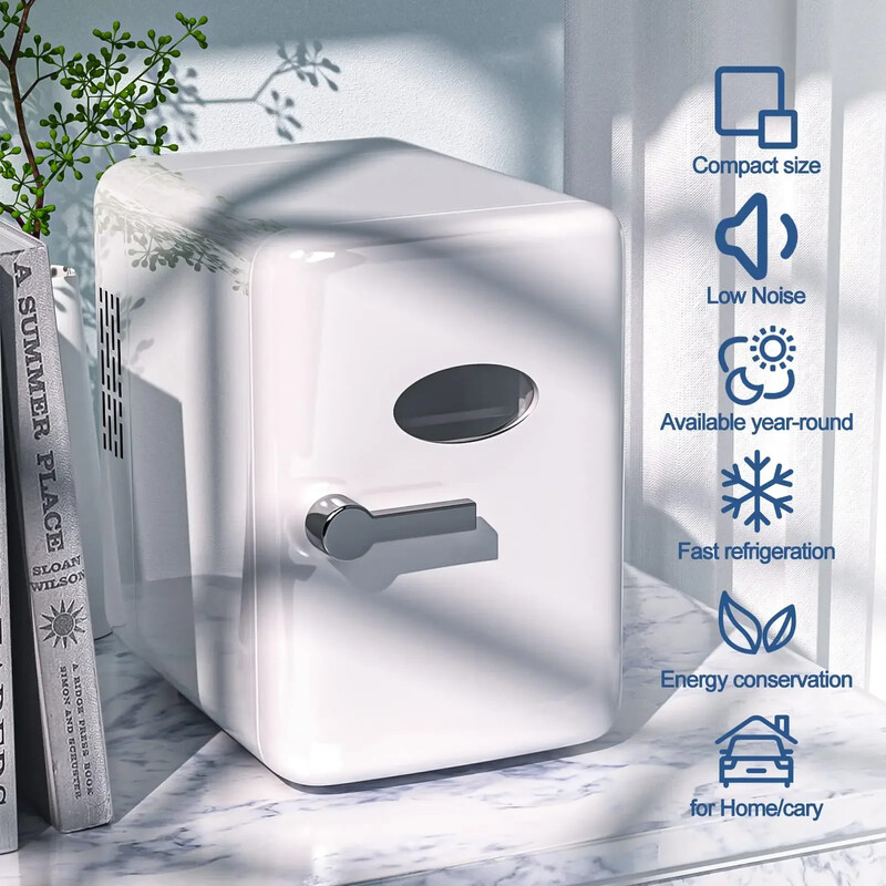 Mini šaldytuvas 4 l nešiojamų gėrimų šaldytuvas mažas su vėsinimo ir šildymo funkcija, skirtas namų biuro automobiliui ir kempingo „Vevor“ šaldytuvui