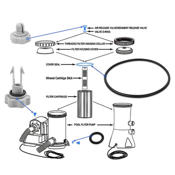 1/3pcs For Intex 10725 10264 Air Release Valve O Rings 25004/2500 Filter Pump Valve and O Ring Pool ανταλλακτικά εξαρτήματα