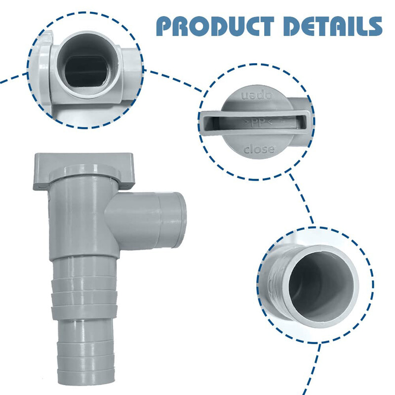 1 комплект клапан за басейн за басейни с 32 mm връзка за маркуч със скоби за маркуч Клапан за маркуч за басейн за надземни басейни Спирателен вентил