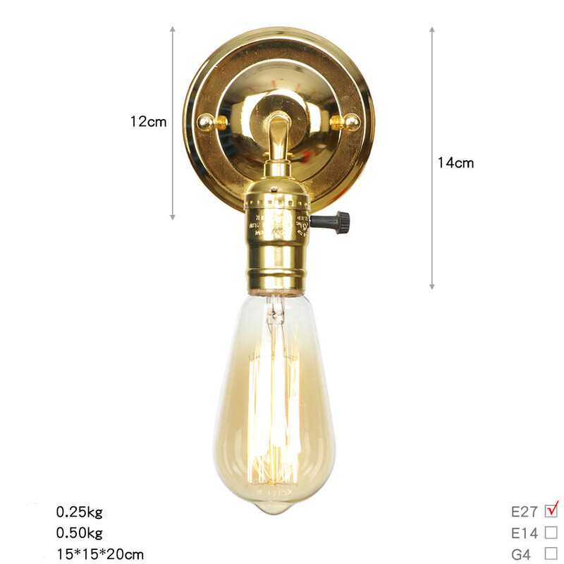 Amerikai country stílusú modern izzó Edison retro egyfejes folyosó nappali mini dekoratív egyszerű kis fali lámpa