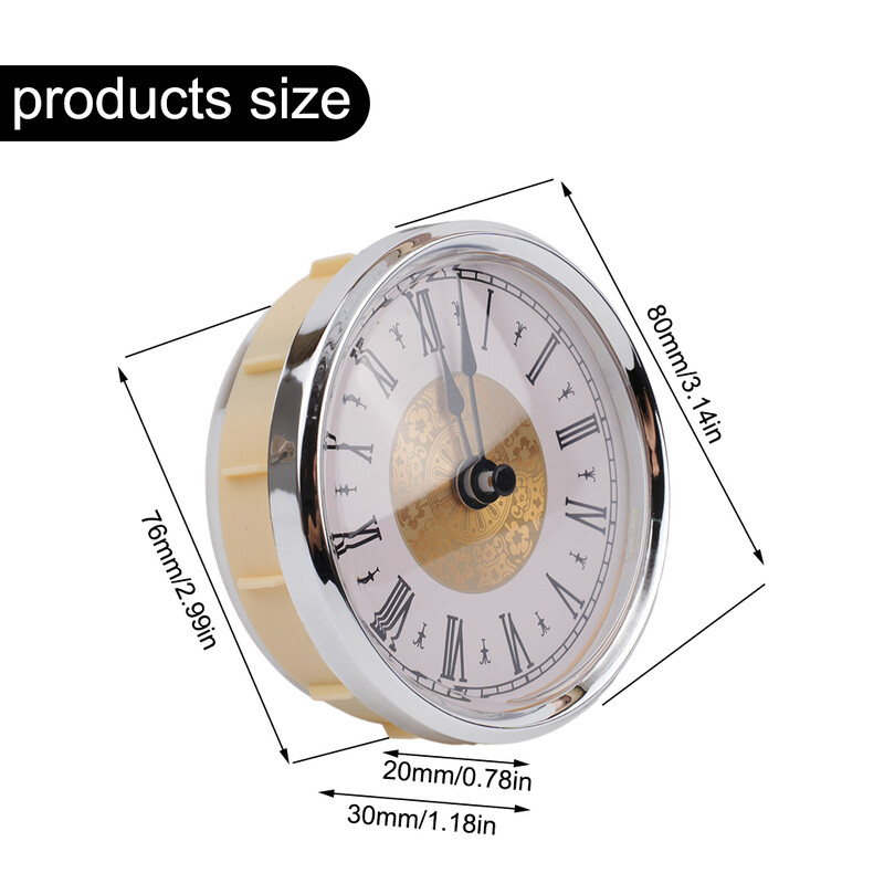 80MM кварцов часовников механизъм Резервни вложки Римски арабски цифри Направи си сам части Класически часовник Занаяти Домашен декор.