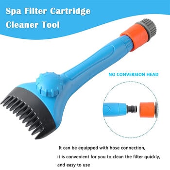 Pool Spa Filter Cartridge Cleaner Tool Handheld Cleaning Αφαιρεί τα υπολείμματα και τη βρωμιά από τα εργαλεία βούρτσας υδρομασάζ (χωρίς προσαρμογέα)