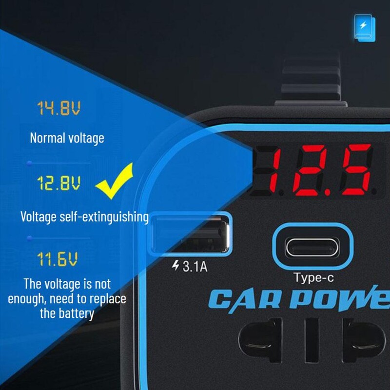 Inverter montiran na vozilo 12V24V Univerzalni u 220V Dio automobilske utičnice Automatski punjač Automobilska snaga Višenamjenski pretvarač