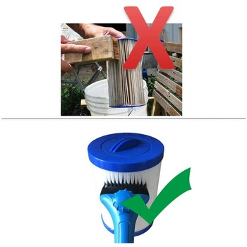 Плувен басейн Cartridge Cleaner Debris Wand Life Tub Filter Comb Super Cleaner For Bathtub Spa Water Hand Held Cleaning Brush