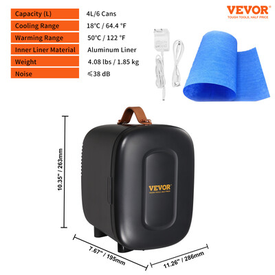 VEVOR 4L Mini Desk Ψυγείο Αυτοκινήτου Ψύξη Keep Cooler Portable Cosmetics Μάσκα ζεστής θερμότητας Ποτό για Οικιακό Κοιτώνα Σπίτι