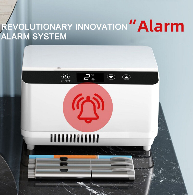 King Size Insuliinikülmik Kaasaskantav Insuliinijahuti Reisiümbris Taaslaetav Akuga Minikülmik, Suure mahutavusega