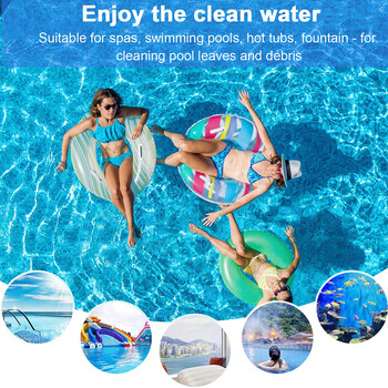 Pool Leaf Skimmer Professional Leaf Rake Deep Bag Handheld Pool Cleaning Pool with Telescopic Pole Rubbish Skimmer Pool Net