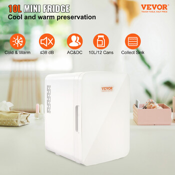 VEVOR 10L Car Refrigerator Mini Portable Skincare Ψυγείο Ψύξη Καταψύκτης Κουτί αποθήκευσης ποτών τροφίμων Δοχείο για χρήση στο μπαρ αυτοκινήτου στο σπίτι