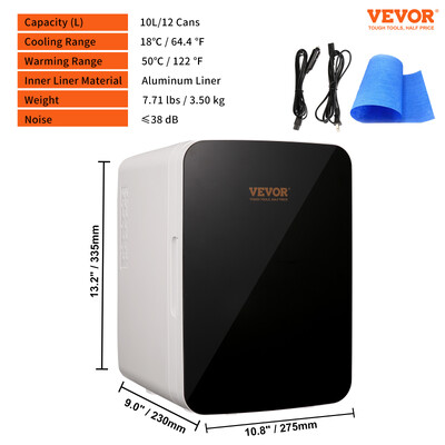 VEVOR 10L Car Refrigerator Mini Portable Skincare Ψυγείο Ψύξη Καταψύκτης Κουτί αποθήκευσης ποτών τροφίμων Δοχείο για χρήση στο μπαρ αυτοκινήτου στο σπίτι