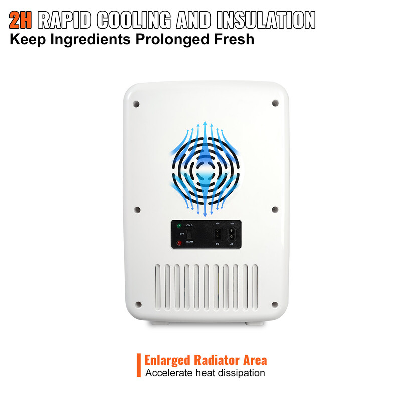 VEVOR 10L Hladnjak za auto Mini prijenosni Hladnjak za njegu kože Hlađenje Zamrzivač Kutija za pohranu hrane i pića Kontejner za kućnu upotrebu u baru u automobilu