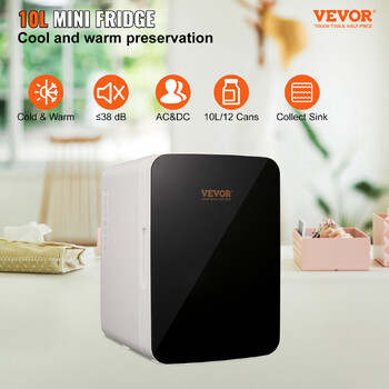 VEVOR 10L Car Refrigerator Mini Portable Skincare Ψυγείο Ψύξη Καταψύκτης Κουτί αποθήκευσης ποτών τροφίμων Δοχείο για χρήση στο μπαρ αυτοκινήτου στο σπίτι