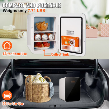 VEVOR 10L Car Refrigerator Mini Portable Skincare Ψυγείο Ψύξη Καταψύκτης Κουτί αποθήκευσης ποτών τροφίμων Δοχείο για χρήση στο μπαρ αυτοκινήτου στο σπίτι