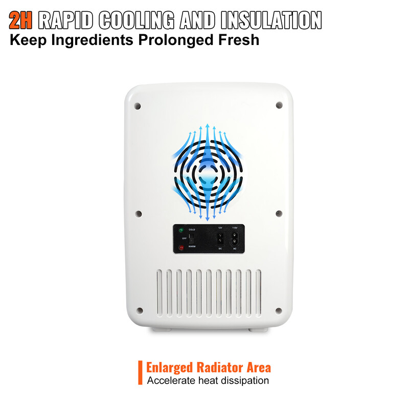 VEVOR 10L Хладилник за кола Мини преносим Хладилник за грижа за кожата Охлаждане Фризер Кутия за съхранение на храна и напитки Контейнер за домашна употреба в автомобилен бар