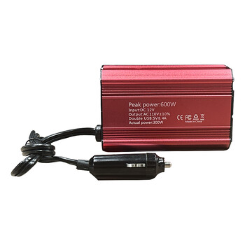 Ισχύς αιχμής 600W 300W Ονομαστική Power Car Power Inverter DC 12V σε AC 110V Μετατροπέας USB Car Adapter Βελτιωμένη υποδοχή πολλαπλών λειτουργιών