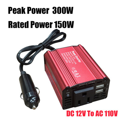 600 W tippvõimsusega 300 W nimivõimsusega auto toiteinverter DC 12 V kuni AC 110 V USB autoadapteri muundur Täiustatud multifunktsionaalne pistikupesa